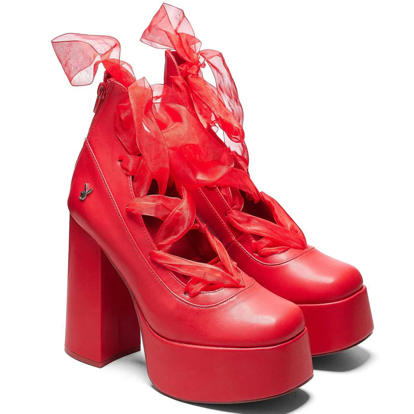 Playboy Infidelity Red Lace Up Heels | Playboy X Koi Collection<KOI footwear Hot