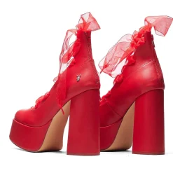 Playboy Infidelity Red Lace Up Heels | Playboy X Koi Collection<KOI footwear Hot