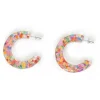 Rainbow Glitter Chaser Hoop Earrings<KOI footwear Best