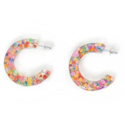 Rainbow Glitter Chaser Hoop Earrings<KOI footwear Best