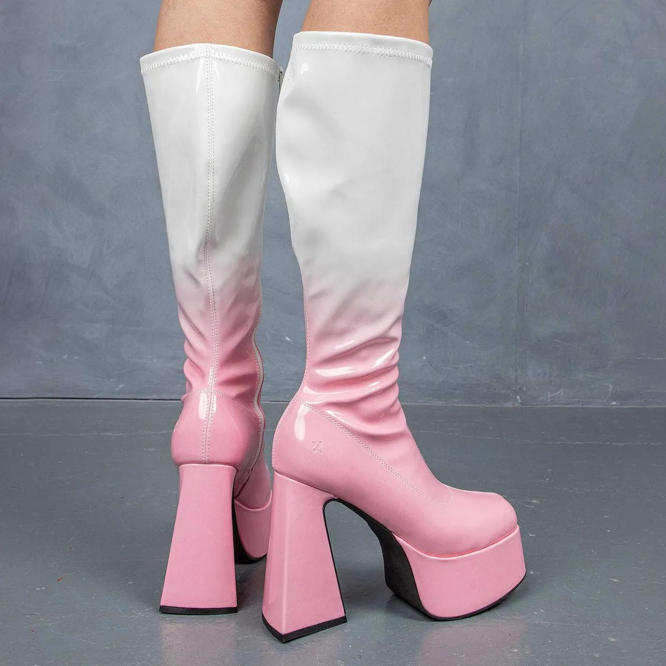 Raspberry Ripple Heeled Long Boots<KOI footwear Best