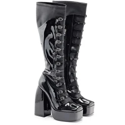 Ritual State Patent Long Boots - Black |<KOI footwear Hot