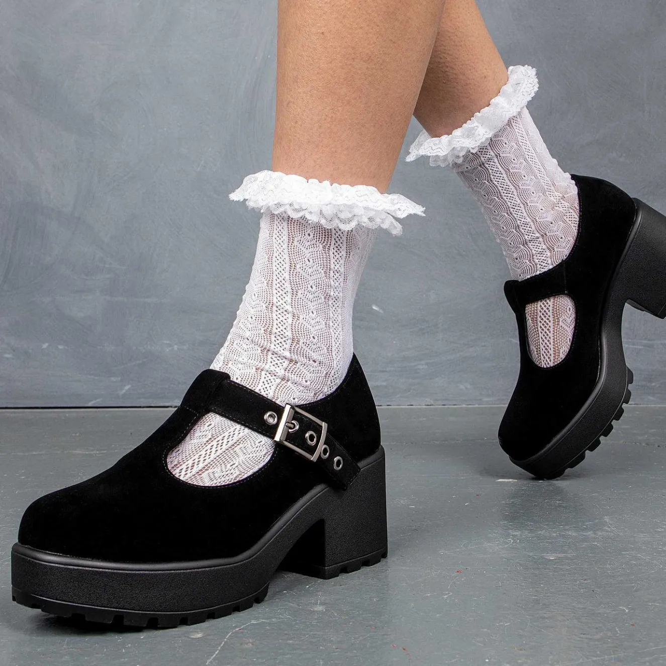Sai Black Mary Jane Shoes 'Suede Edition'<KOI footwear New