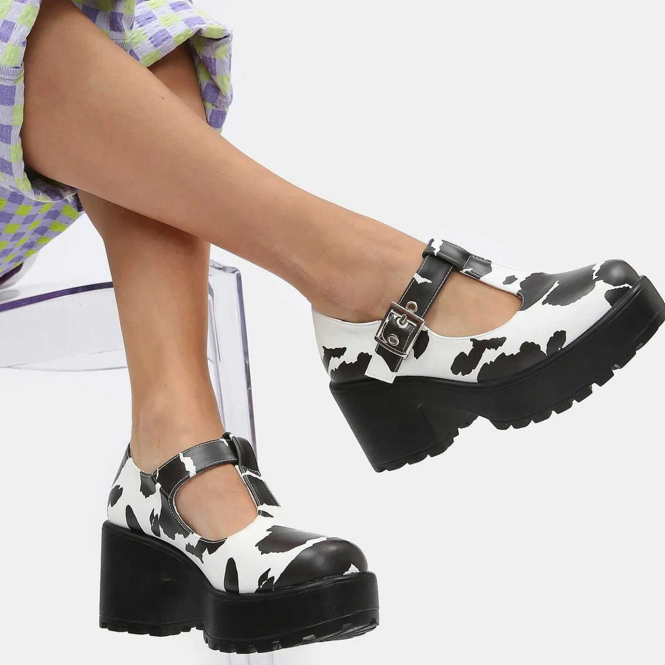 Sai Cow Print Mary Jane Shoes 'Nettie Edition'<KOI footwear Sale