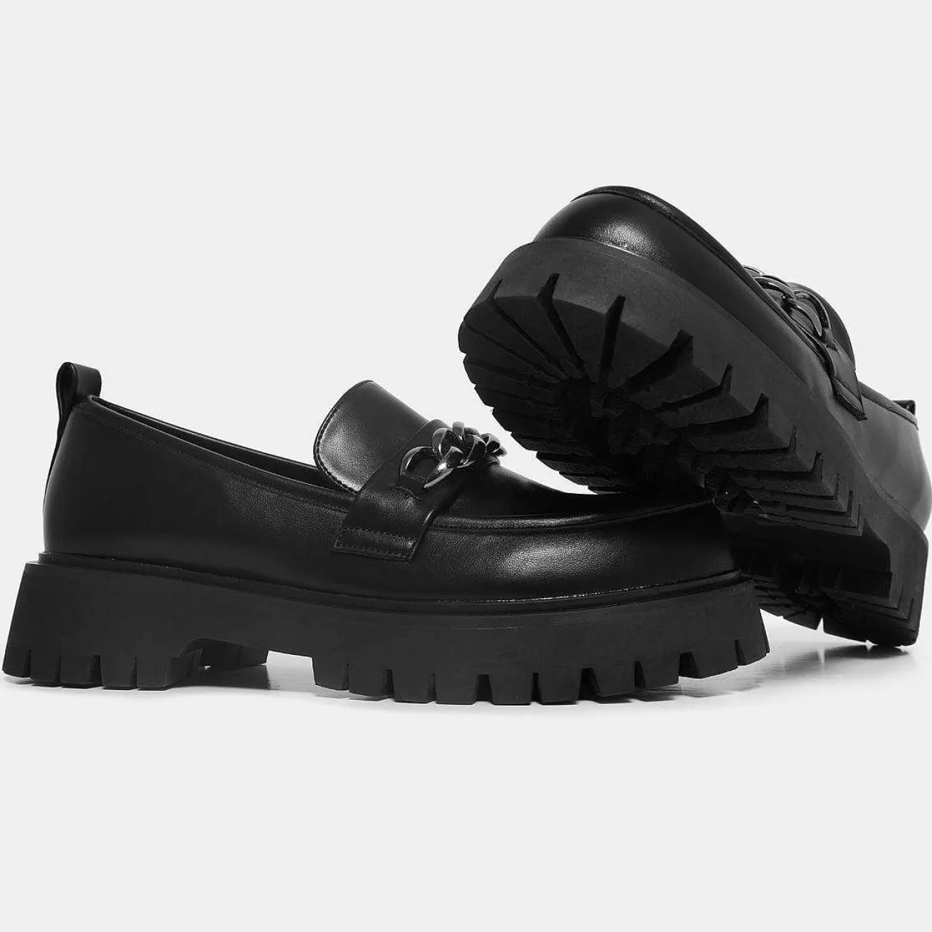 Shenron Men'S Chain Black Loafers<KOI footwear Discount