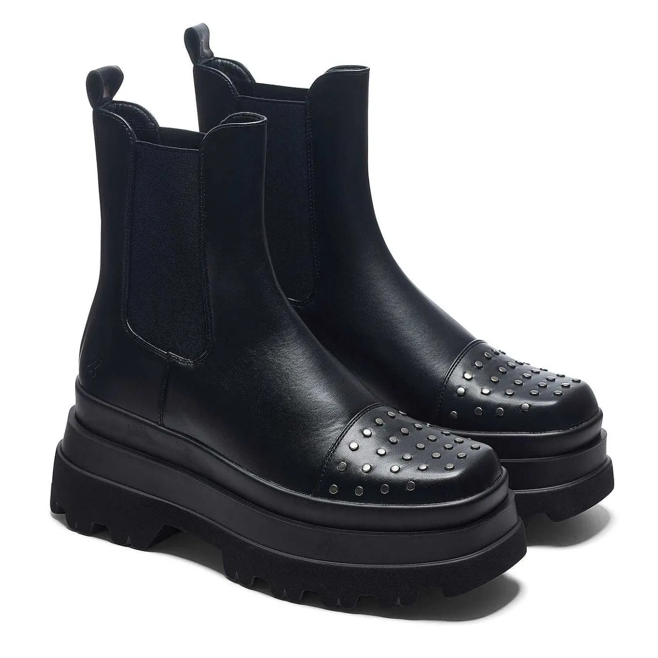 Silence Studded Trident Chelsea Boots - Black |<KOI footwear Hot