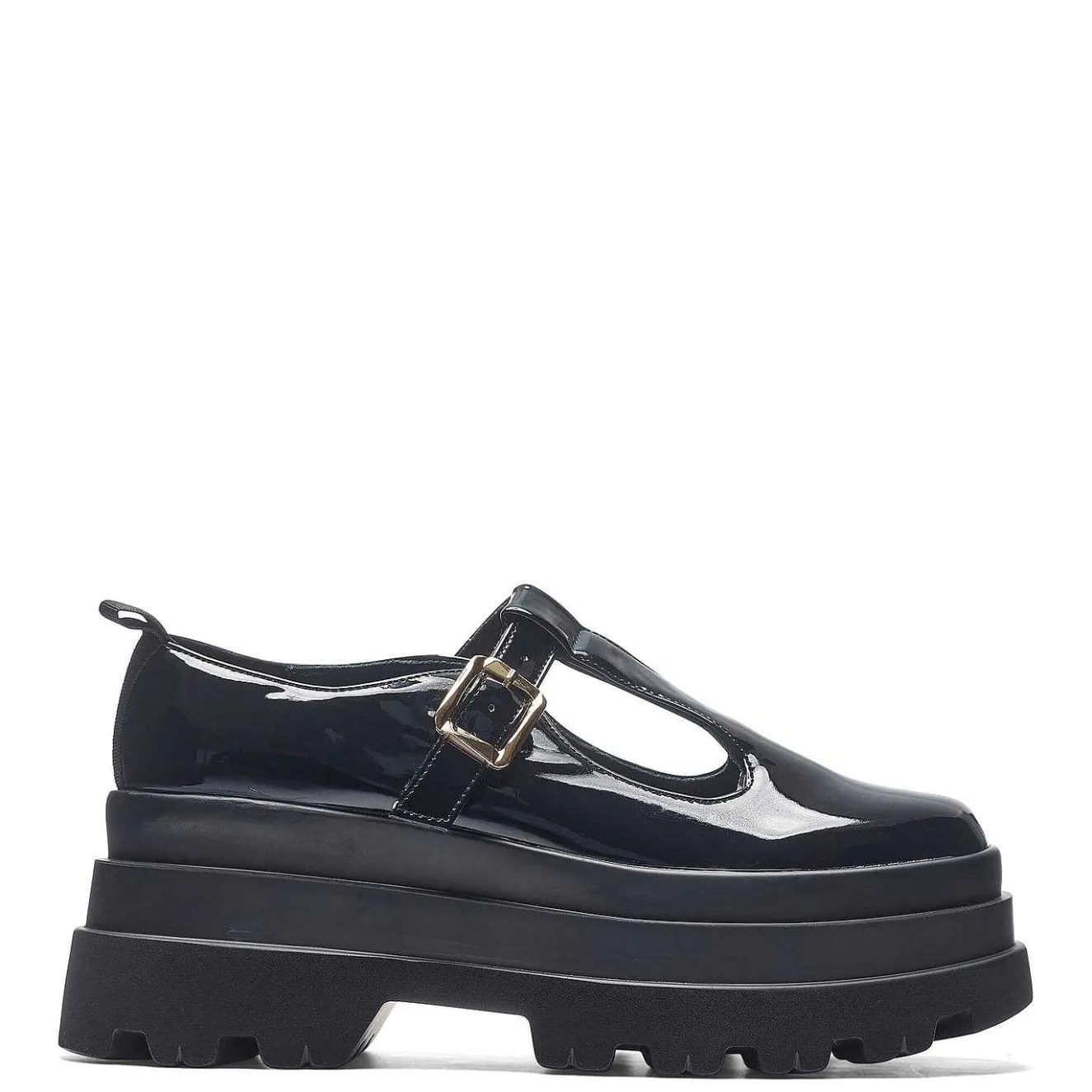 Silent Amity Trident Patent Platform Mary Jane Shoes<KOI footwear Best