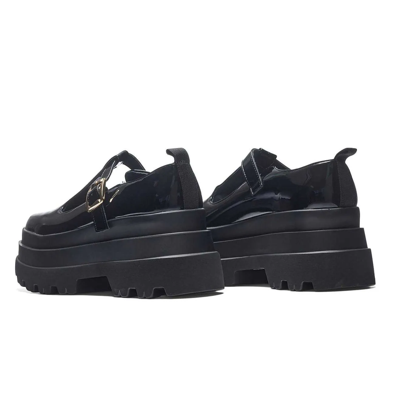 Silent Amity Trident Patent Platform Mary Jane Shoes<KOI footwear Best