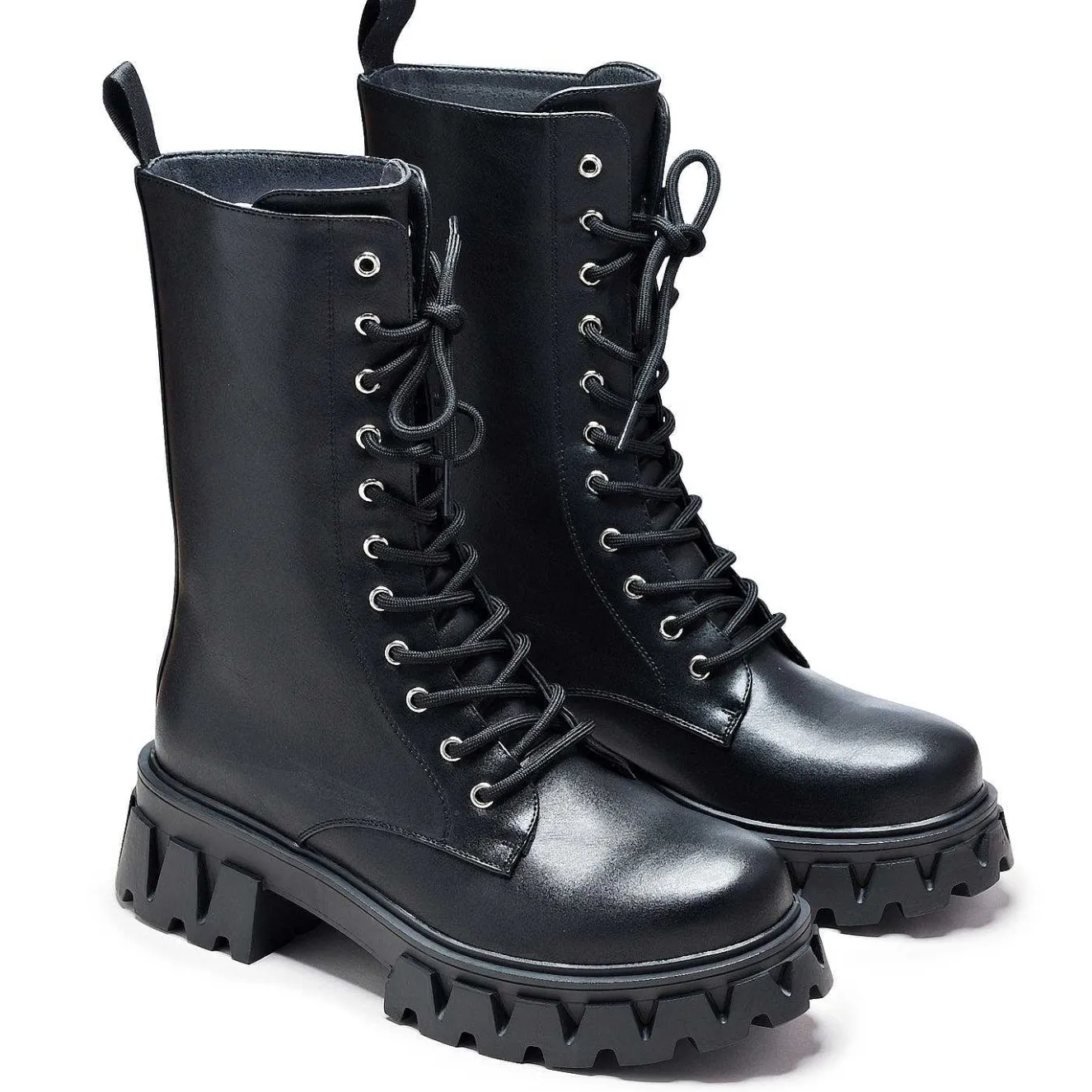 Siren Tall Lace Up Boots - Black<KOI footwear