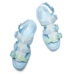 Sugar Season Chunky Buckle Sandals - Blue<KOI footwear