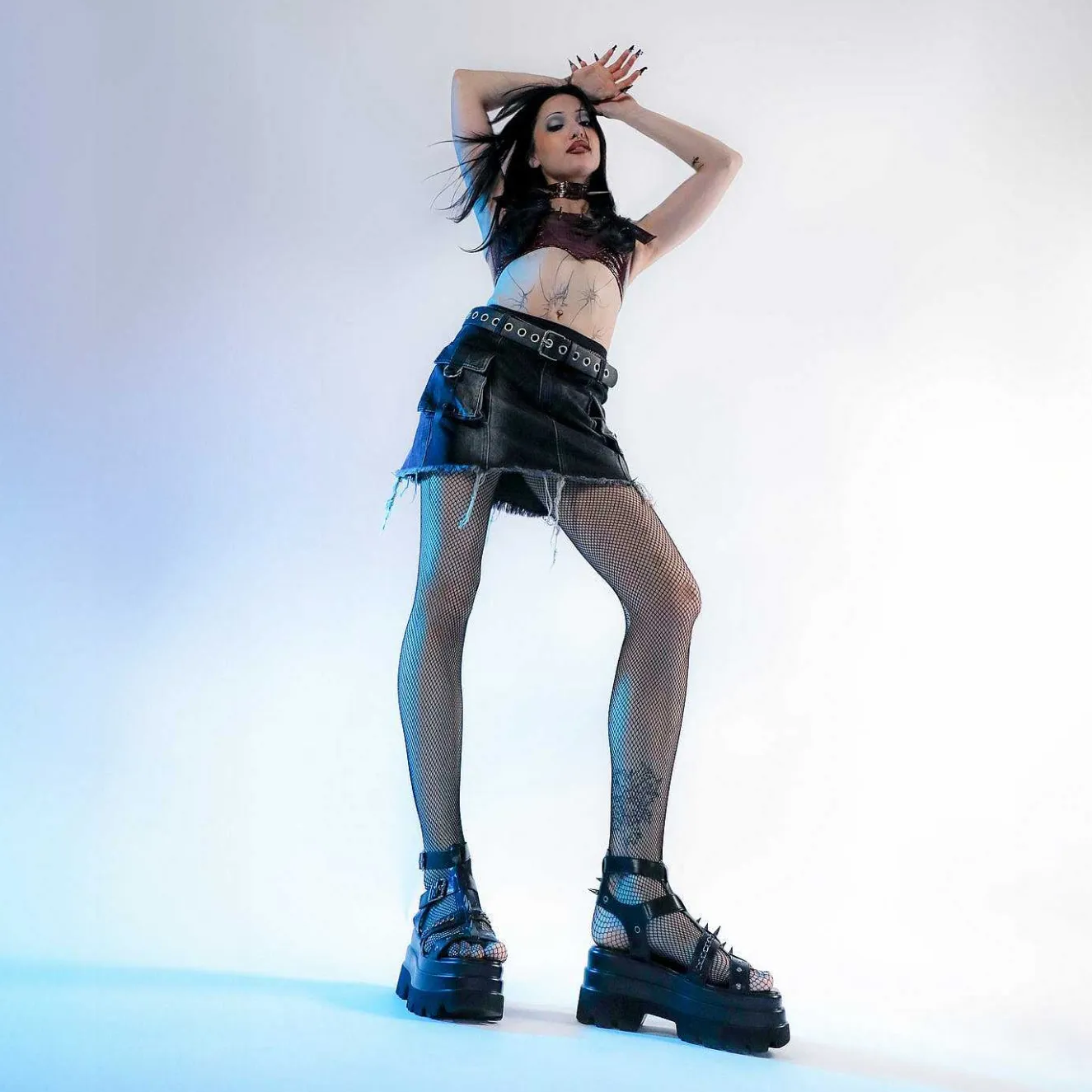 The Divine Destruction Spiked Chunky Sandals - Black<KOI footwear Sale