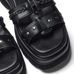 The Divine Destruction Spiked Chunky Sandals - Black<KOI footwear Sale