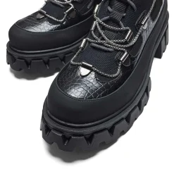 The Koi Reaper Men'S Hiking Boots - Ebony Croc<KOI footwear Sale