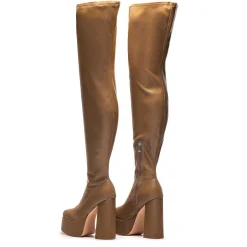 The Redemption Plus Size Thigh High Boots - Khaki<KOI footwear Discount