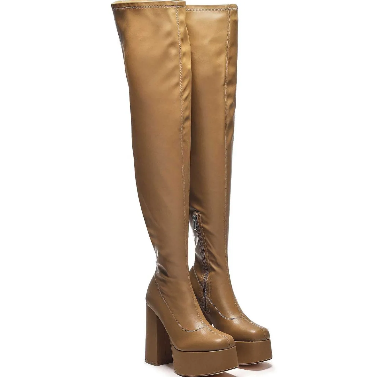 The Redemption Plus Size Thigh High Boots - Khaki<KOI footwear Discount