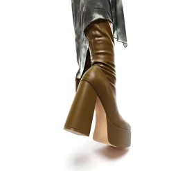 The Redemption Stretch Thigh High Boots - Khaki<KOI footwear Online