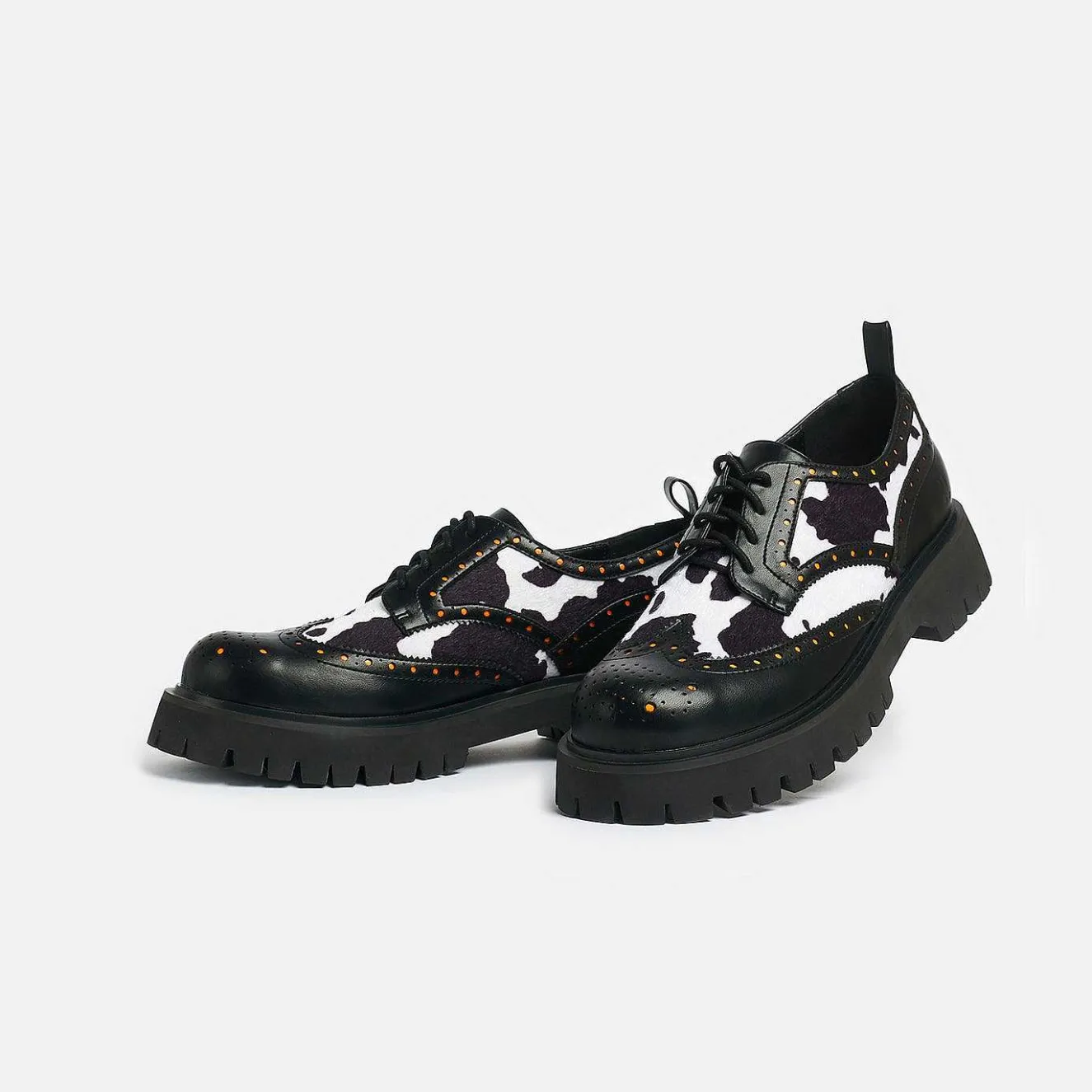Tibia Cow Print Men'S Derby Shoes<KOI footwear Discount
